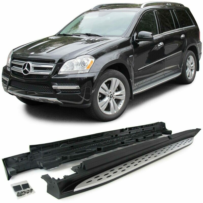 Marche Pieds en Aluminium Brossé pour Mercedes GL X166 à partir de 2012