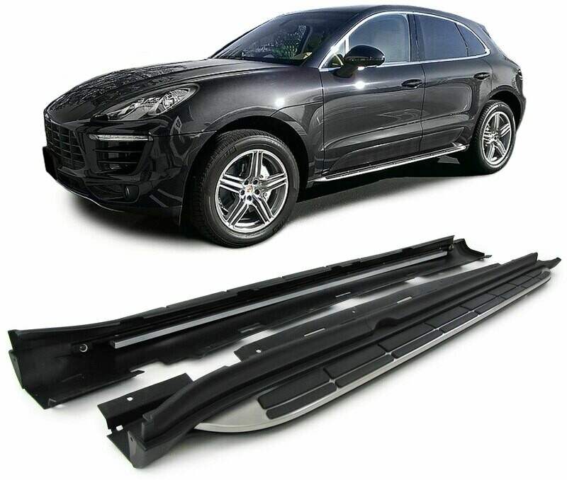 Marche Pieds en Aluminium Brossé pour Porsche Macan à partir de 2014