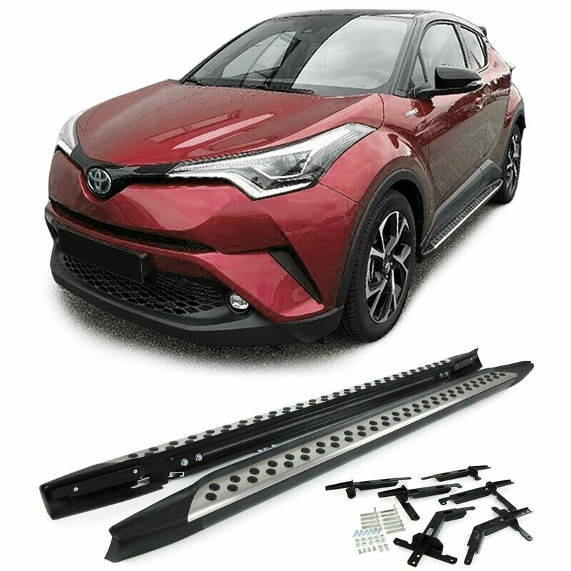 Marche Pieds en Aluminium Brossé pour Toyota C-HR X1 à partir de 2016