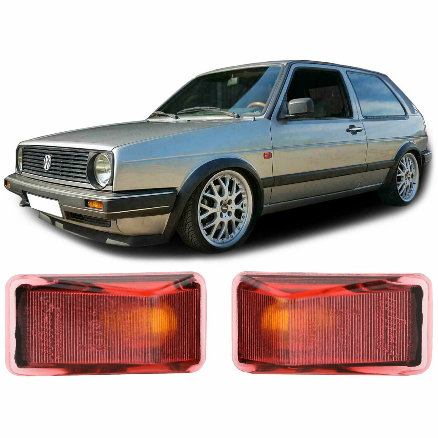 Paire de clignotants latéraux pour Audi 80 / V8 / A6 / 90 / 100 / 200 + Volkswagen Golf / Jetta / Polo / Scirocco / Corrado + Porsche 944 / 911 / 959 / 964 / 968 / 993 / 924 / 944