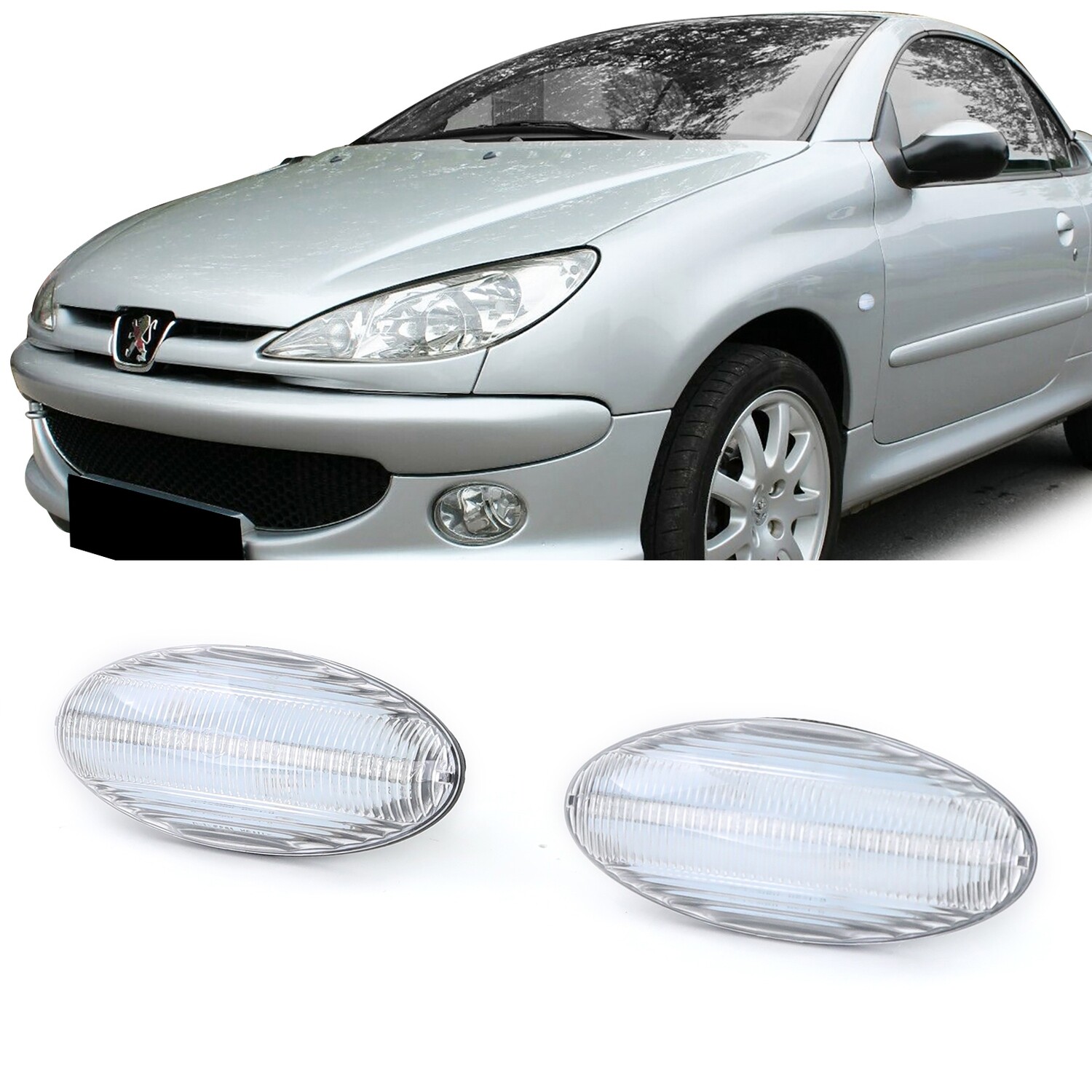 Paire de clignotants latéraux à LED pour Peugeot 206 307 4007 407