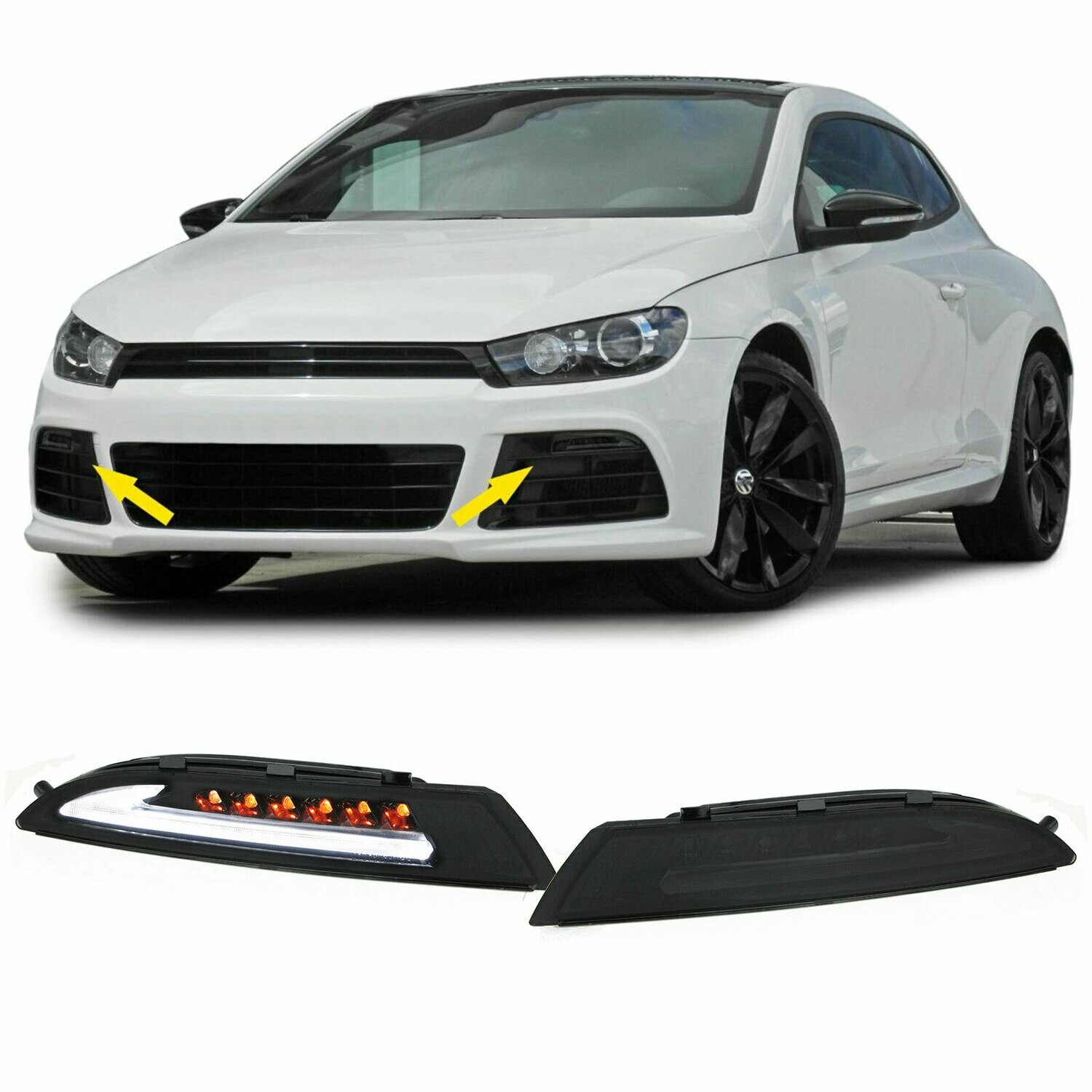 Paire de clignotants dynamiques à LED avec feux de position pour Volkswagen Scirocco 137 2008 - 2013