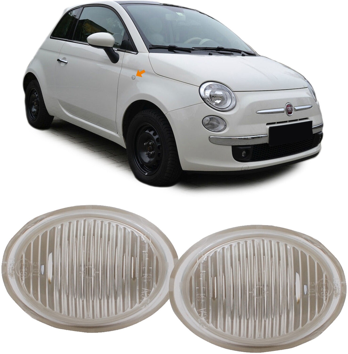 Paire de clignotants latéraux pour Fiat 500 Ford Ka