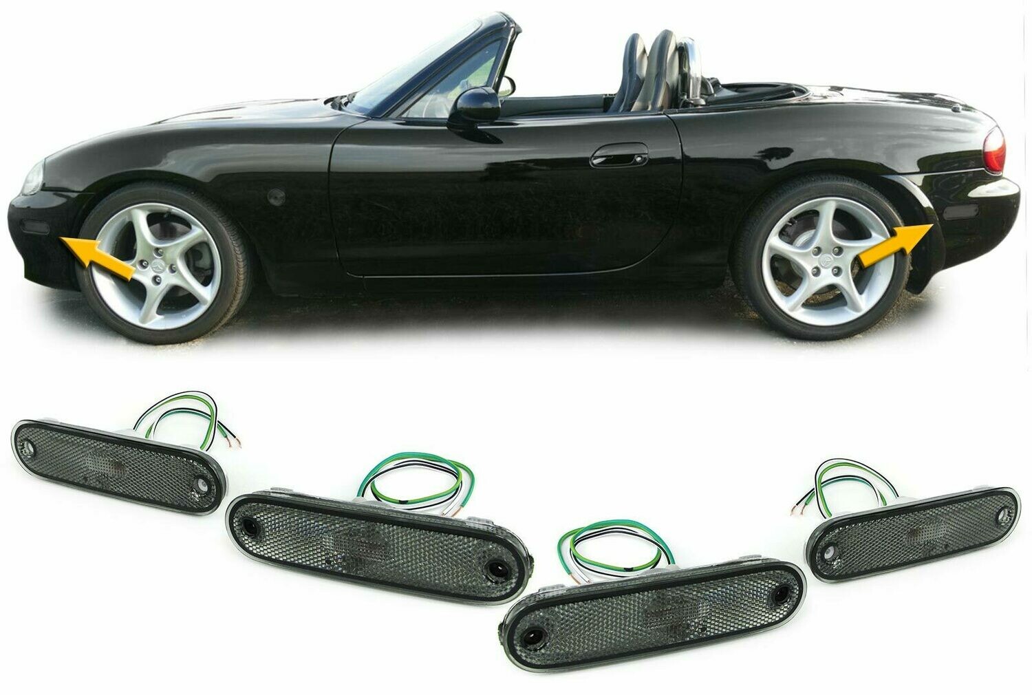 Set de clignotants latéraux réflecteurs pour Mazda MX5 1989 - 2005