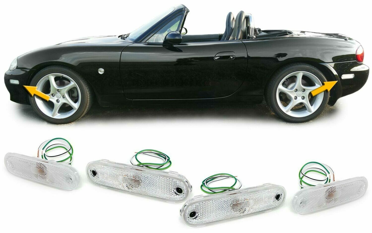 Set de clignotants latéraux réflecteurs pour Mazda MX5 1989 - 2005