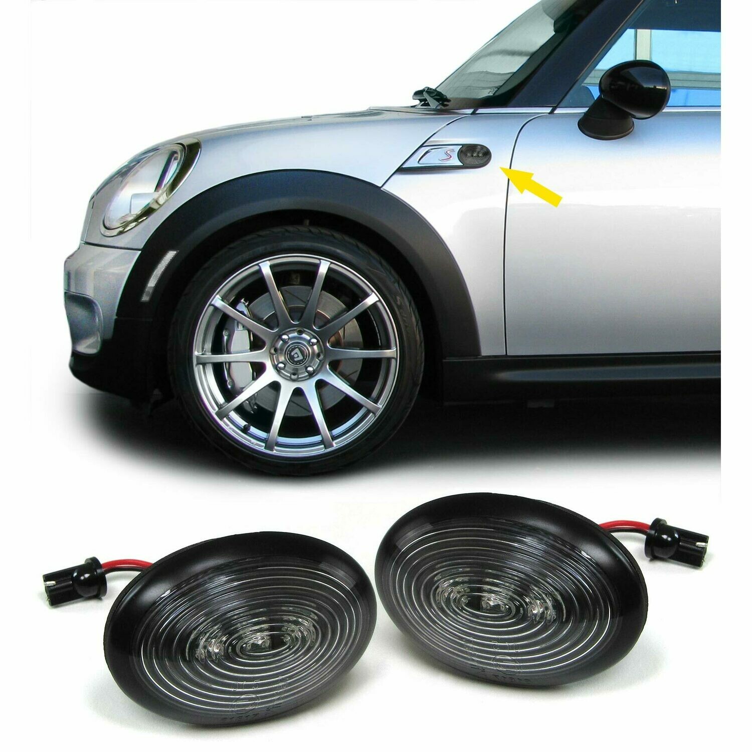 Paire de clignotants latéraux à LED pour Mini Cooper R55 R55N R56 R56N R57 R57N R58 R59