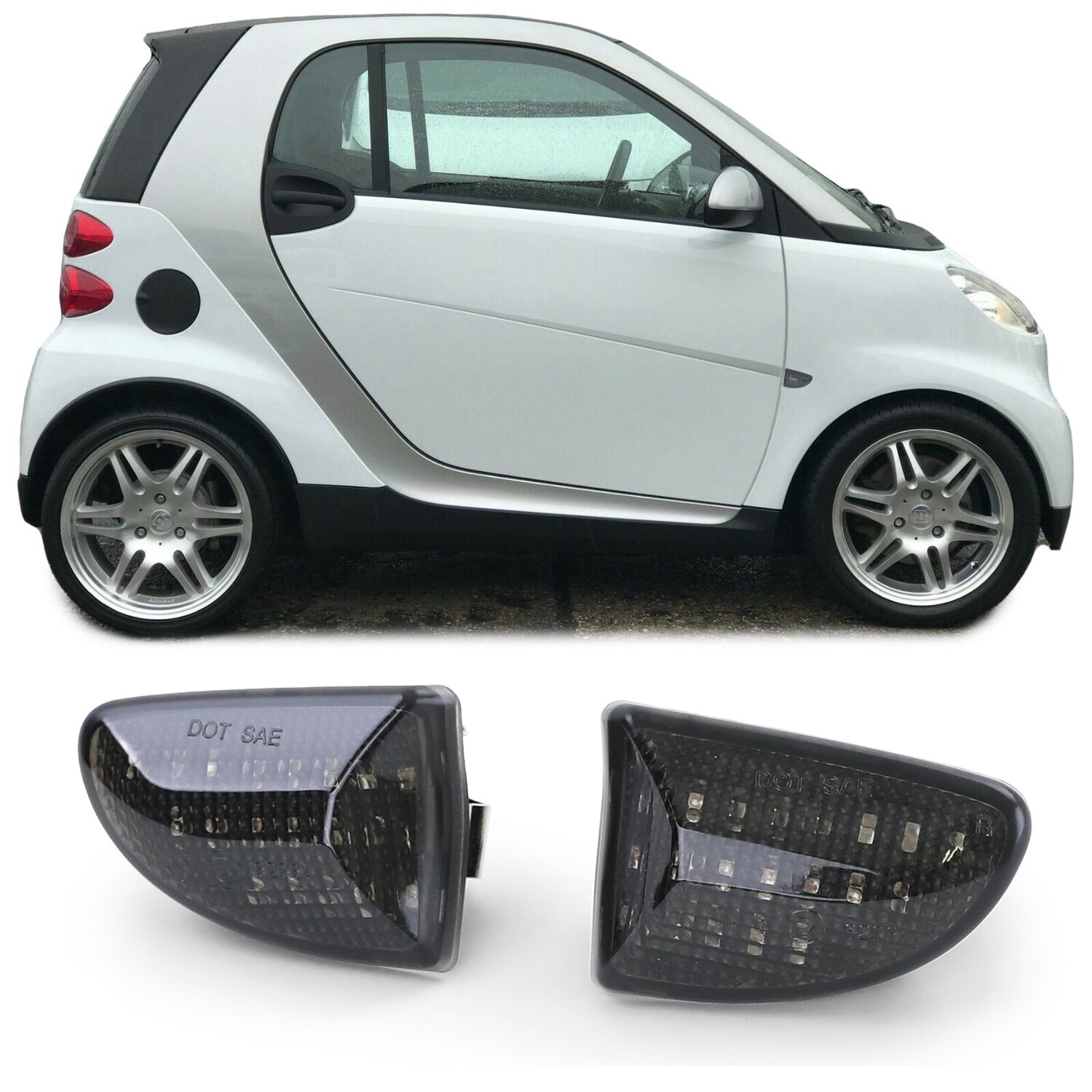 Paire de clignotants latéraux à LED pour Smart Fortwo 451 à partir de 2007