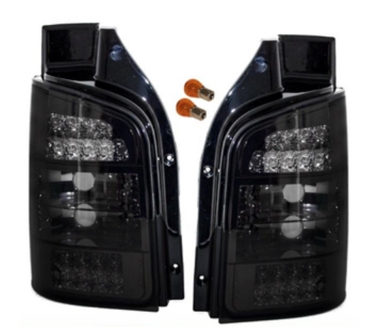 Jeu de feux arrière LED VW Transporter T5 verre transparent noir 03-09