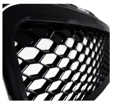 Calandre Style Nid D'abeille Noir Mat Pour Audi A3 8P (2008-2013) - Avec Support Logo Et Grilles Prises D'air - 3