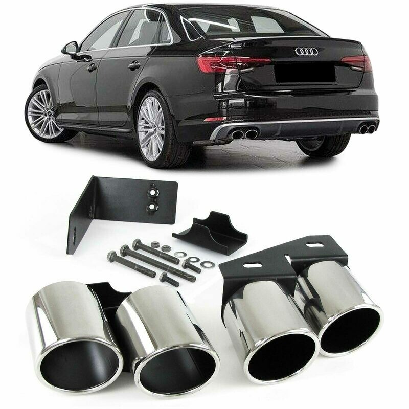 Paire d'embouts d'échappement sport inox pour Audi A4 B9 à partir de 2015