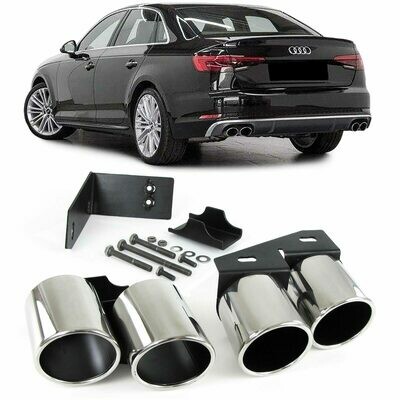 Paire d'embouts d'échappement sport inox pour Audi A4 B9 à partir de 2015