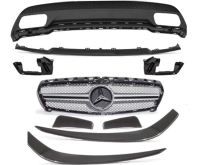 Diffuseur de pare-chocs arriére + Volets pare-chocs avant Look AMG pour Mercedes Classe A W176
