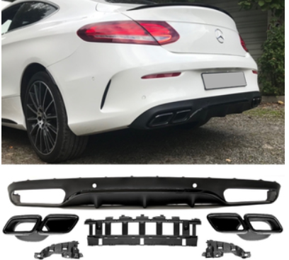 Diffuseur de pare-chocs arriére Look AMG pour Mercedes C W205