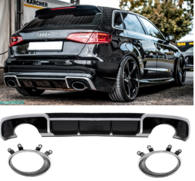 Diffuseur de pare-chocs arriére Look S-LINE pour Audi A3 8V