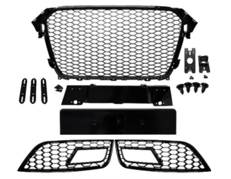 Calandre / Grille + calandre antibrouillards en nid d'abeille Look RS4 pour Audi A4 B9