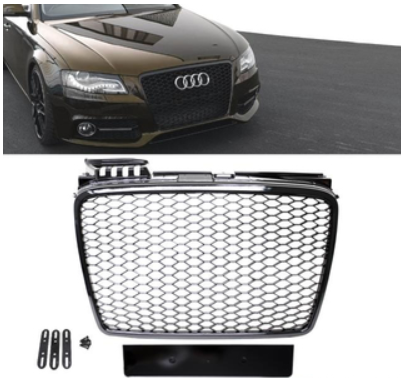 Calandre / Grille en nid d'abeille Look RS4 pour Audi A4 B7