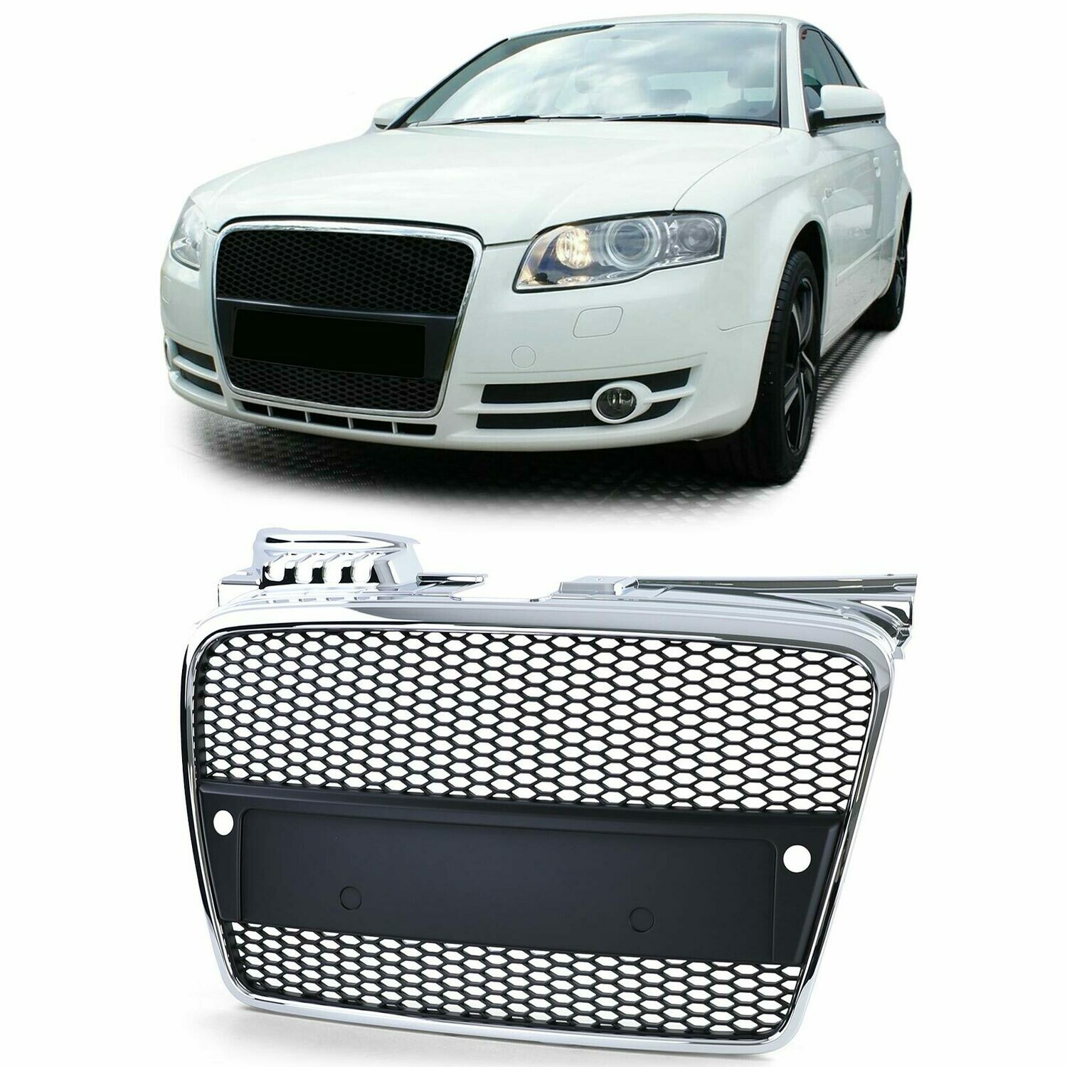 Calandre / Grille en nid d'abeille Look RS4 pour Audi A4 B7 2004 - 2007