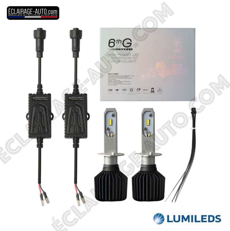 Kit DE 2 AMPOULES LUMILEDS LONGUE PORTÉE H1 12000LM POUR AUTO MOTO ET CAMION
