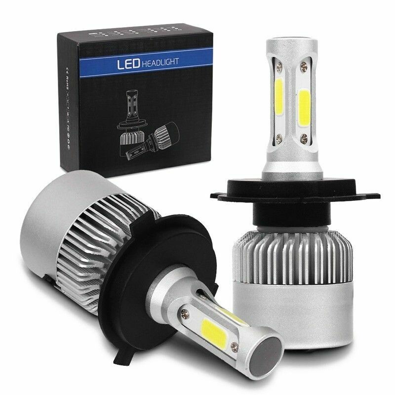 Kit DE 2 AMPOULES LED VENTILEE H4 8000LM POUR AUTO MOTO ET CAMION