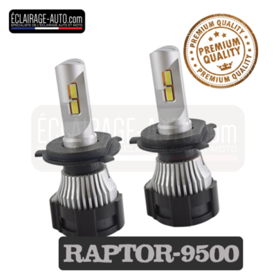 Kit 2 ampoules H4 LED RAPTOR-9500 19.000LM CANBUS - HOMOLOGUÉ