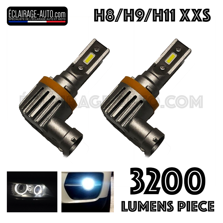 Kit DE 2 AMPOULES CSP LED VENTILEE H8 6400LM TAILLE XXS