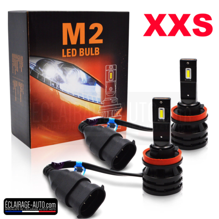 Kit DE 2 AMPOULES LED H8 8000LM POUR AUTO MOTO ET CAMION TAILLE XXS