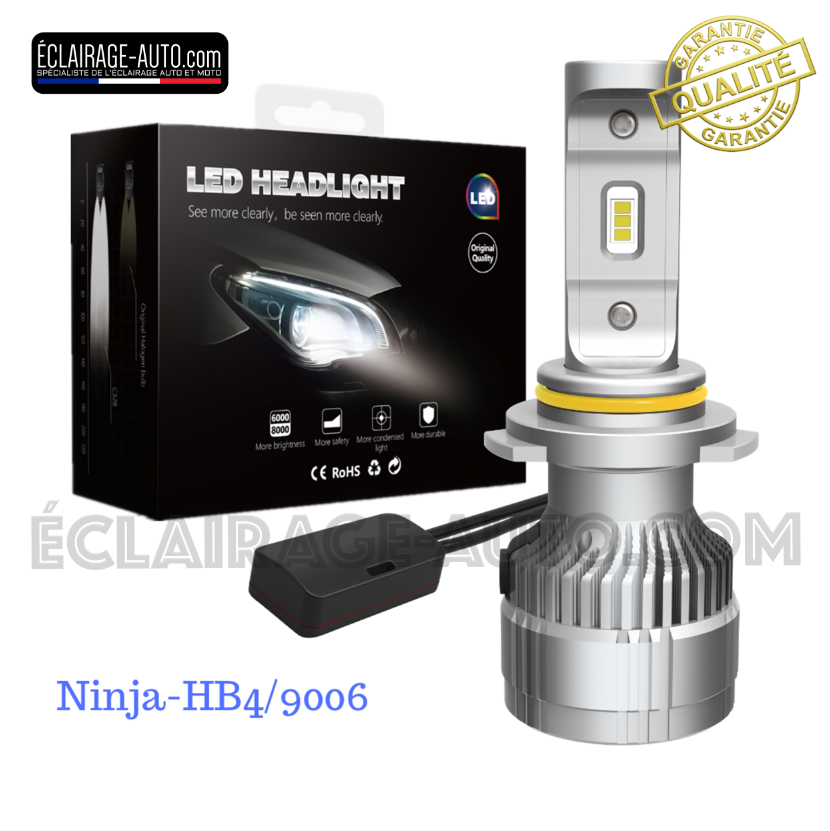 Kit DE 2 AMPOULES MINI LED VENTILEE HB4 12.000LM POUR AUTO MOTO ET CAMION - VERSION NINJA