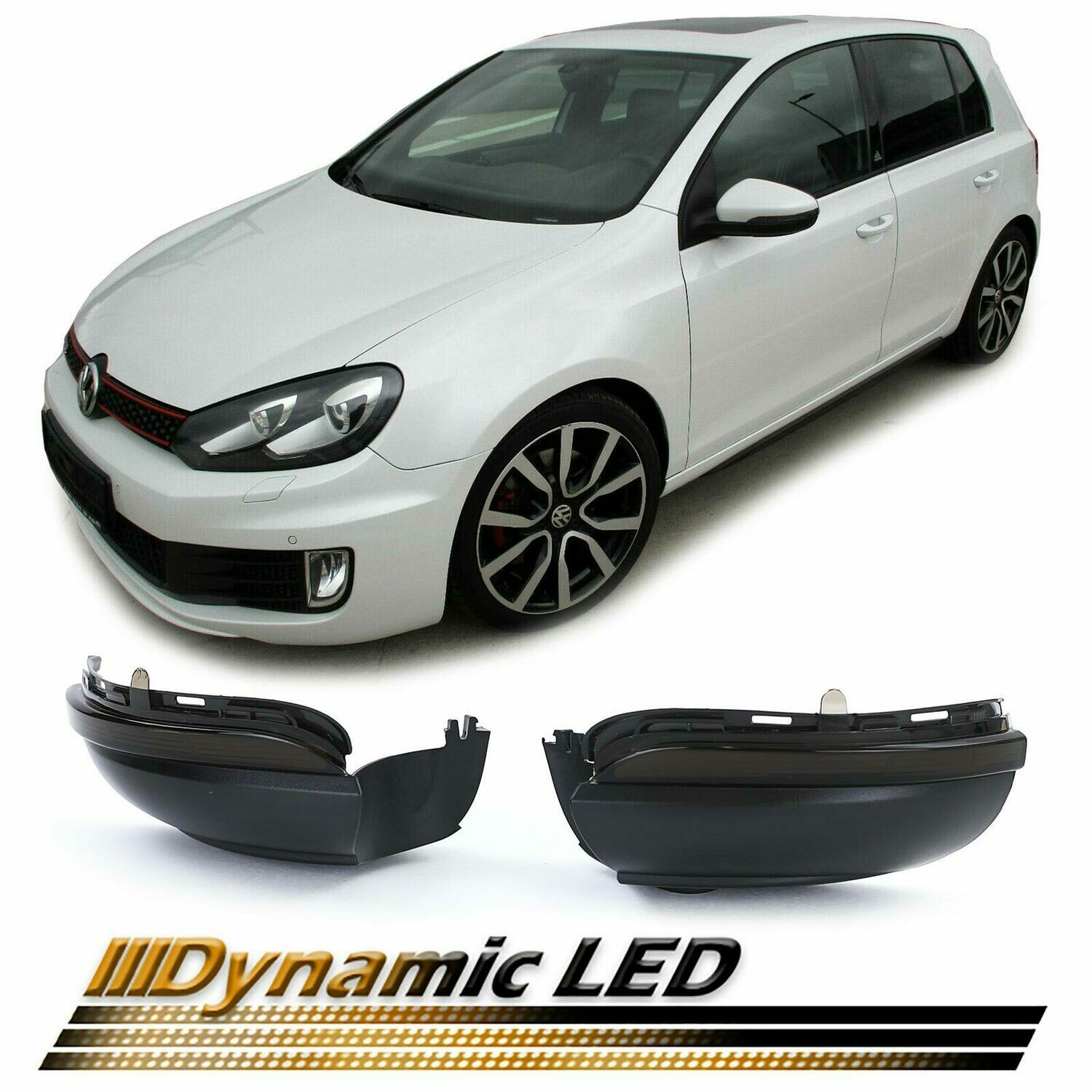 Paire de clignotants de rétroviseur dynamiques à LED pour Volkswagen Golf 6 2008 - 2012 Touran 2010 - 2015