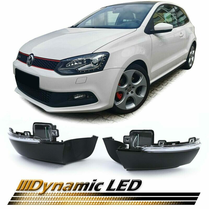 Paire de clignotants de rétroviseur dynamiques à LED pour Volkswagen Polo 6R 6C 2009 - 2017