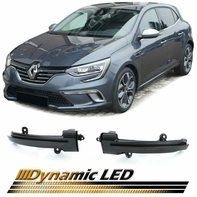 Paire de clignotants de rétroviseur dynamiques à LED pour Renault Megane 4 2015 - 2019