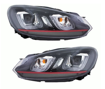 Paire de phares avant pour Volkswagen Golf 6 + ampoules Philips 2008 - 2012