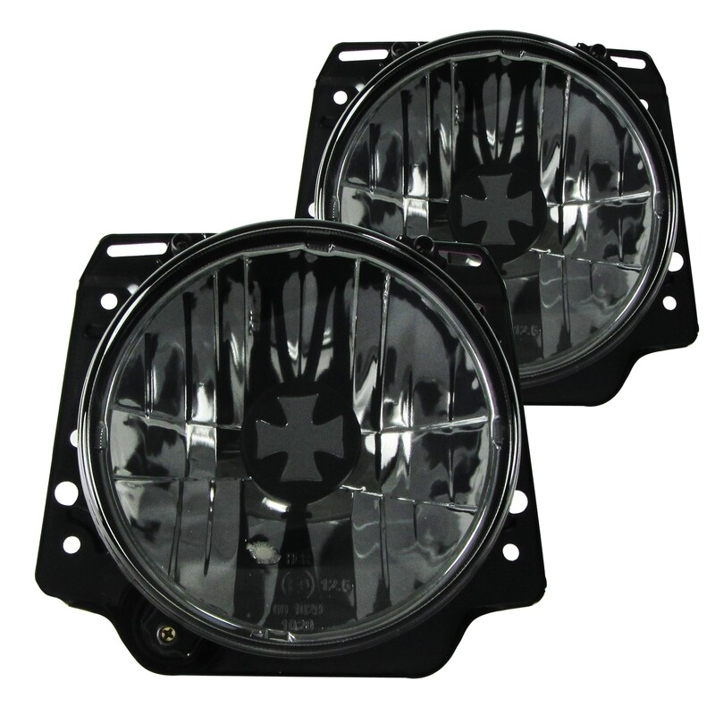 Paire de phares avant avec capuchon en croix pour Volkswagen Golf 2 1983 - 1991