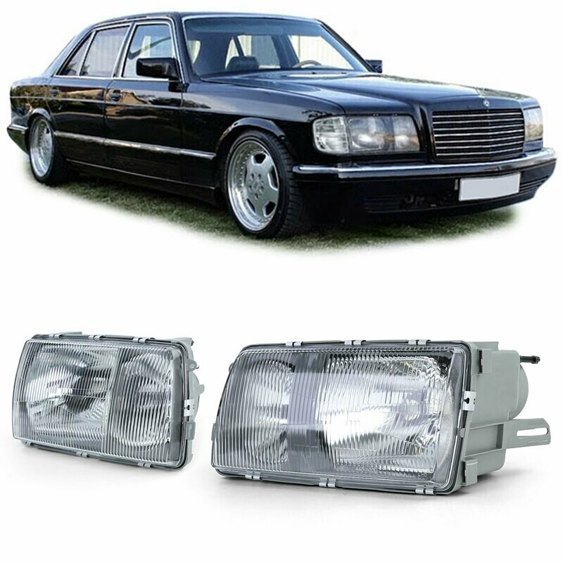Paire de phares avant pour Mercedes Classe S W126 1980 - 1991