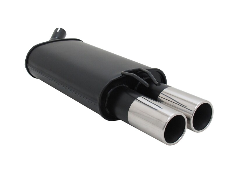Silencieux / Pot d'échappement  en acier 2 x 76mm pour Renault Twingo I 1993 - 2007