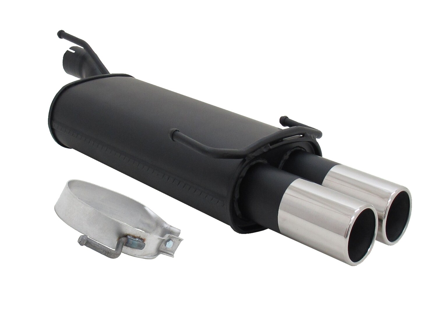 Silencieux / Pot d'échappement en acier 2x76mm pour Opel Kadett E + Astra F