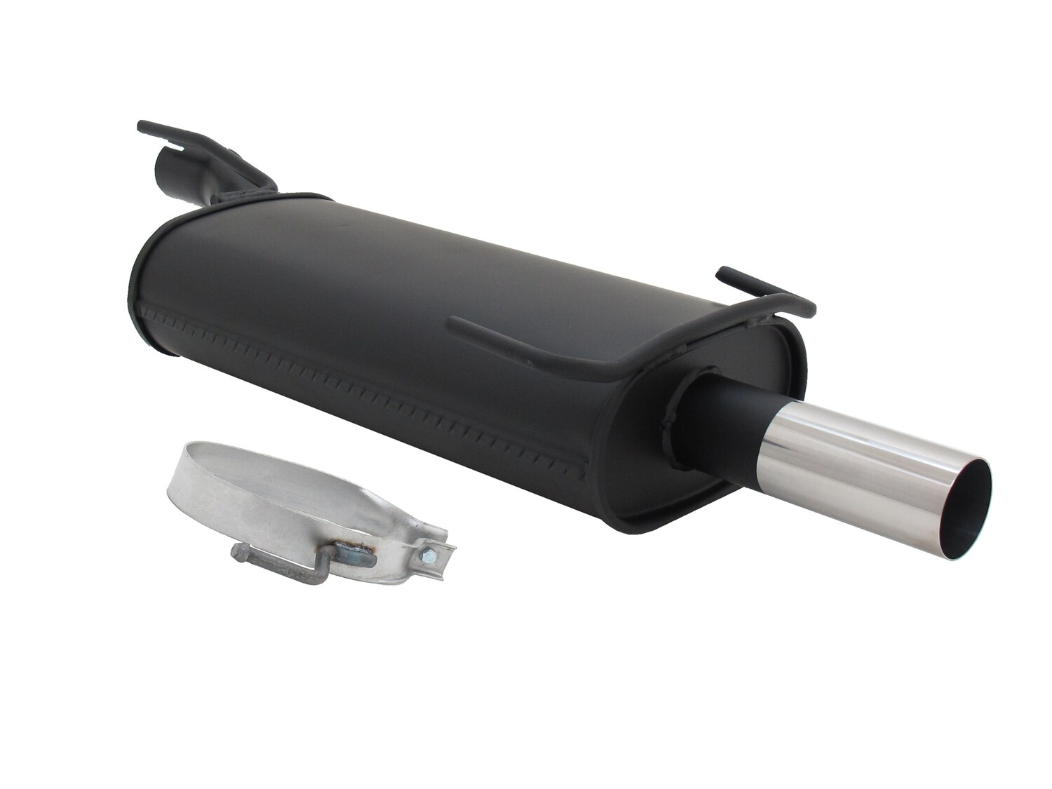 Silencieux / Pot d'échappement en acier 1x60mm pour Opel Astra F 1991 - 1998 + Kadett E 1984 - 1991