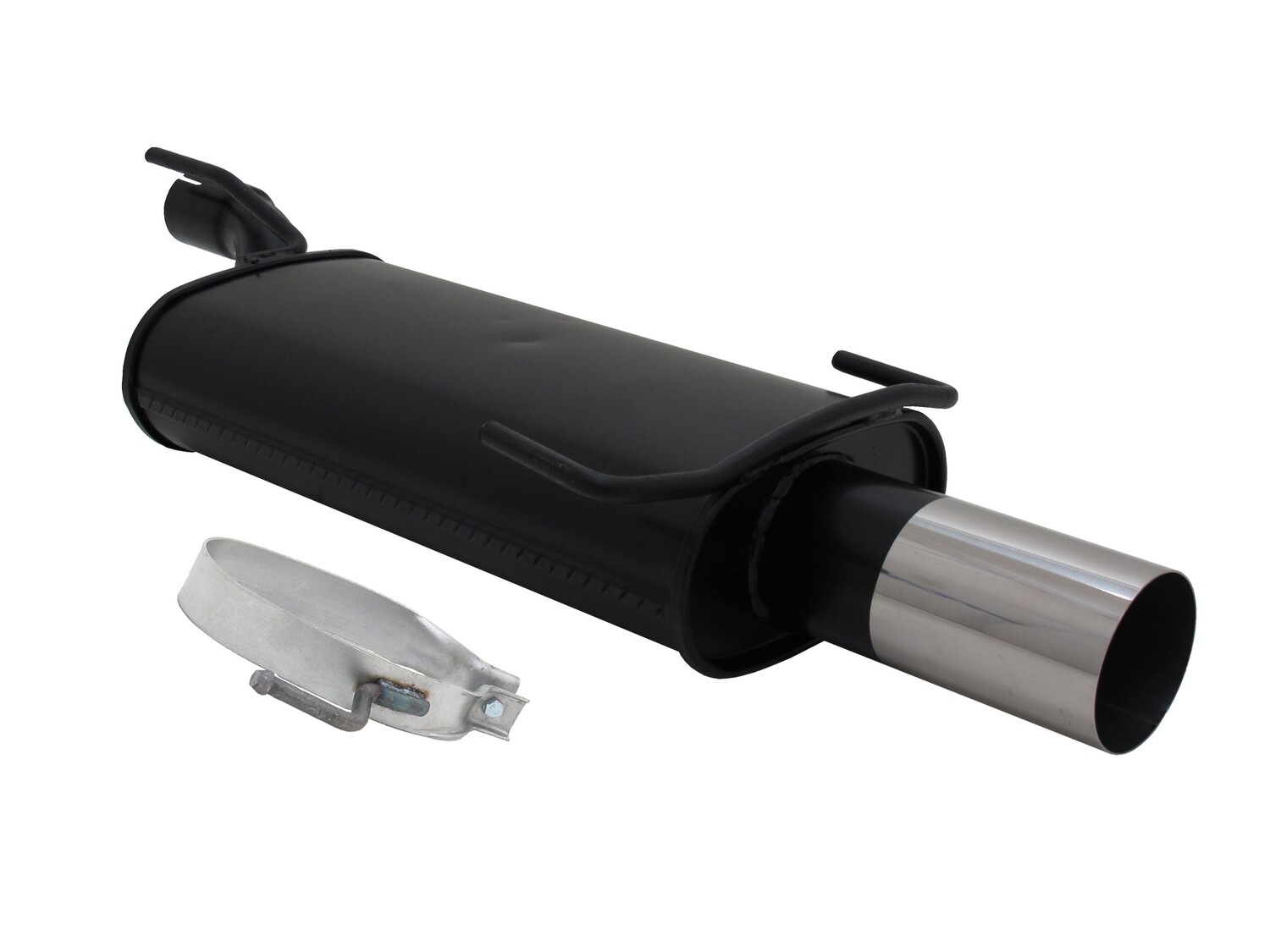 Silencieux / Pot d'échappement en acier 1x90mm pour Opel Astra F 1991 - 1998 + Kadett E 1984 - 1991