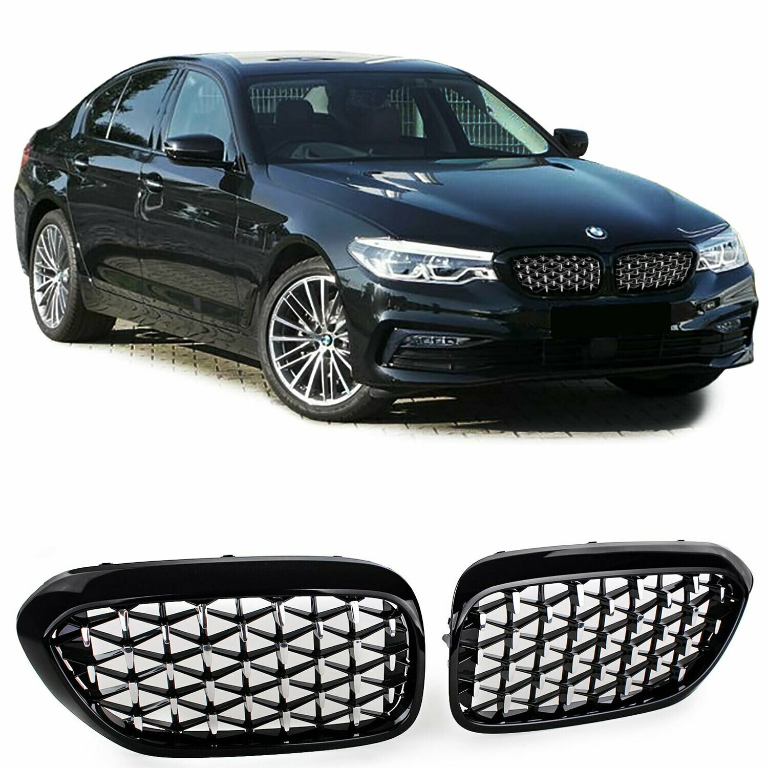 Calandre / Grille diamant Look Pack M Performance pour BMW Série 5 G30 / G31 à partir de 2017