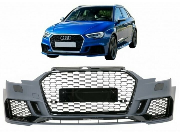 Pare choc avant look RS3 pour AUDI A3 8V 2016 à 2021 + calandre noir brillant