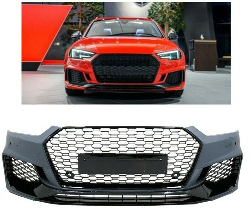 Pare choc avant look RS4 pour AUDI A4 B9 2015 à 2019 + calandre noir brillant