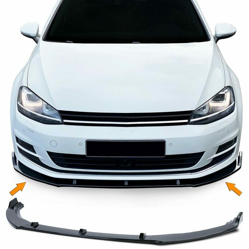 Lèvre / spoiler / Splitter / lame de pare choc avant pour Golf 7   2012-2021  - Noir Brillant
