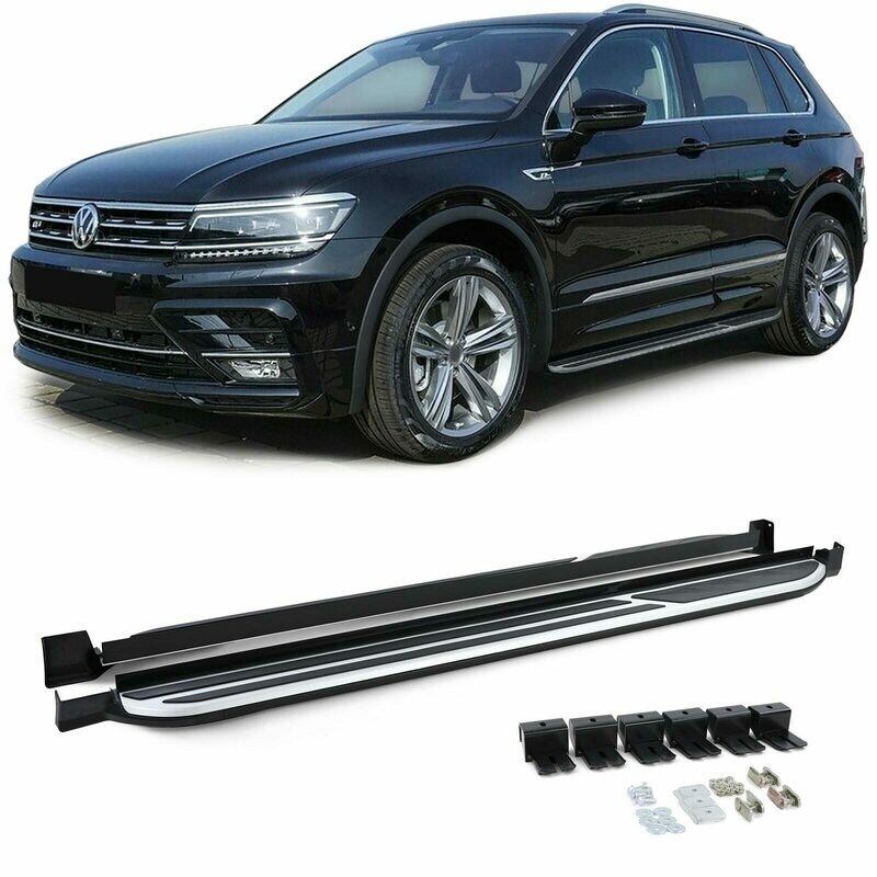 Marche Pieds en Aluminium Brossé pour Volkswagen Tiguan III à partir de 2016