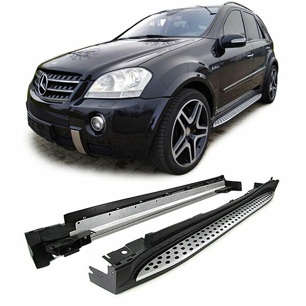 Marche Pieds en Aluminium Brossé pour Mercedes ML W164 2005 - 2011