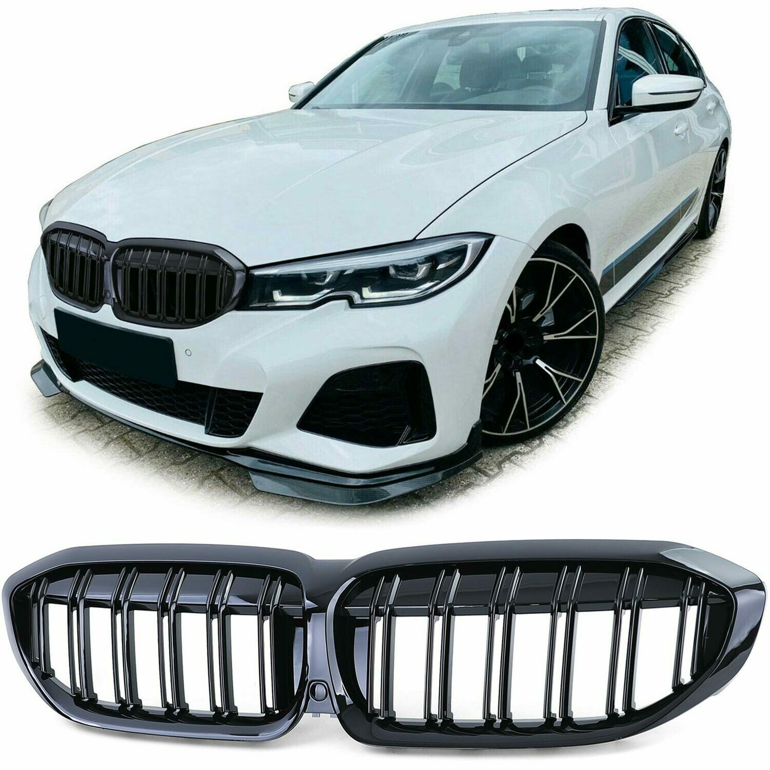 GRILLE DE CALANDRE AVANT DROITE BMW SERIE 1 F20 F21 (11-15) - CHROME/NOIR
