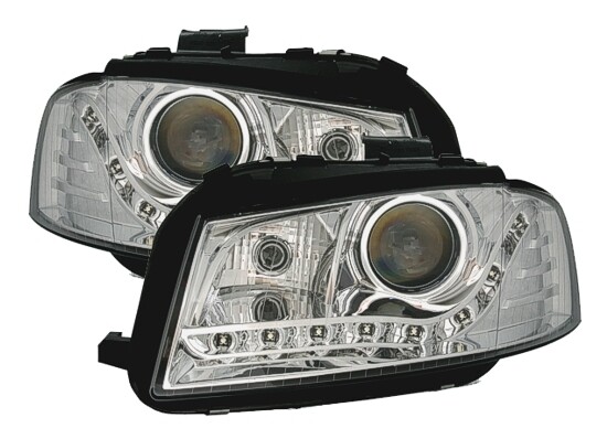 Paire de phares avant Devil Eyes LED pour Audi A3 8P 2003 - 2008