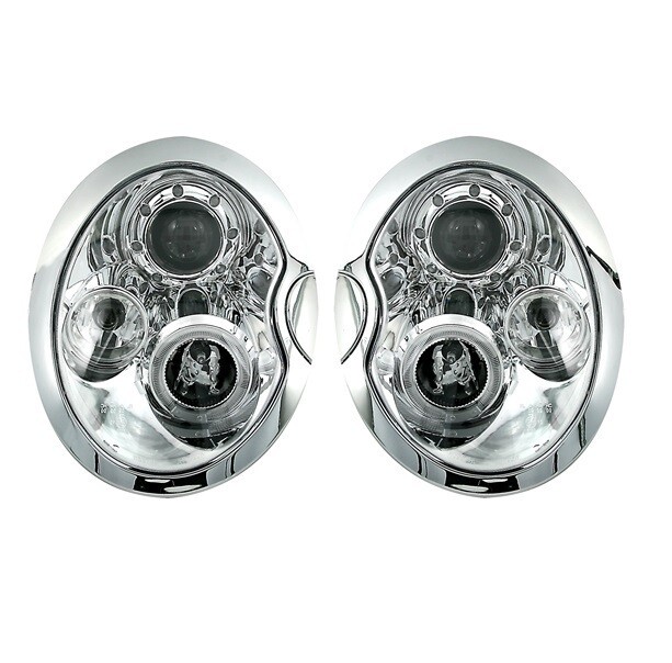 Paire de phares avant à LED Angel Eyes pour Mini Cooper R50 R52 R53 2001 - 2006