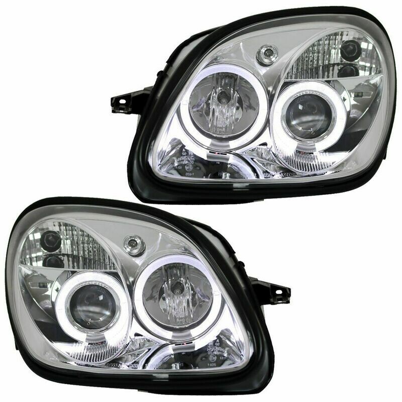 Paire de phares Angel Eyes avant pour Mercedes Classe SLK R170 1996 - 2004