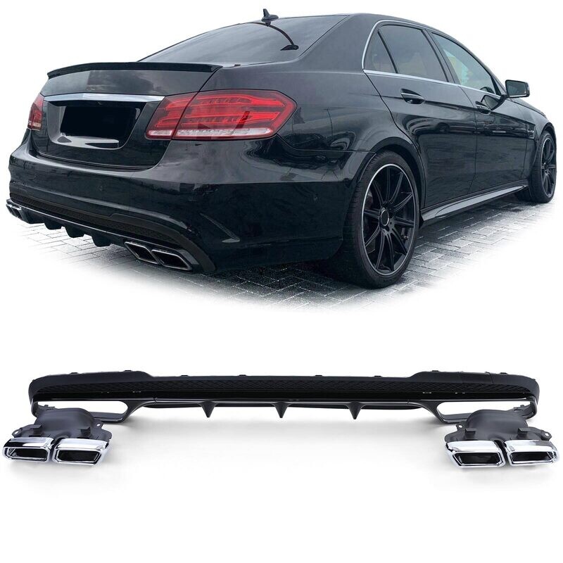 Diffuseur de pare choc arrière Look AMG pour Mercedes Classe E W212  2013 - 2016 - Noir Mat