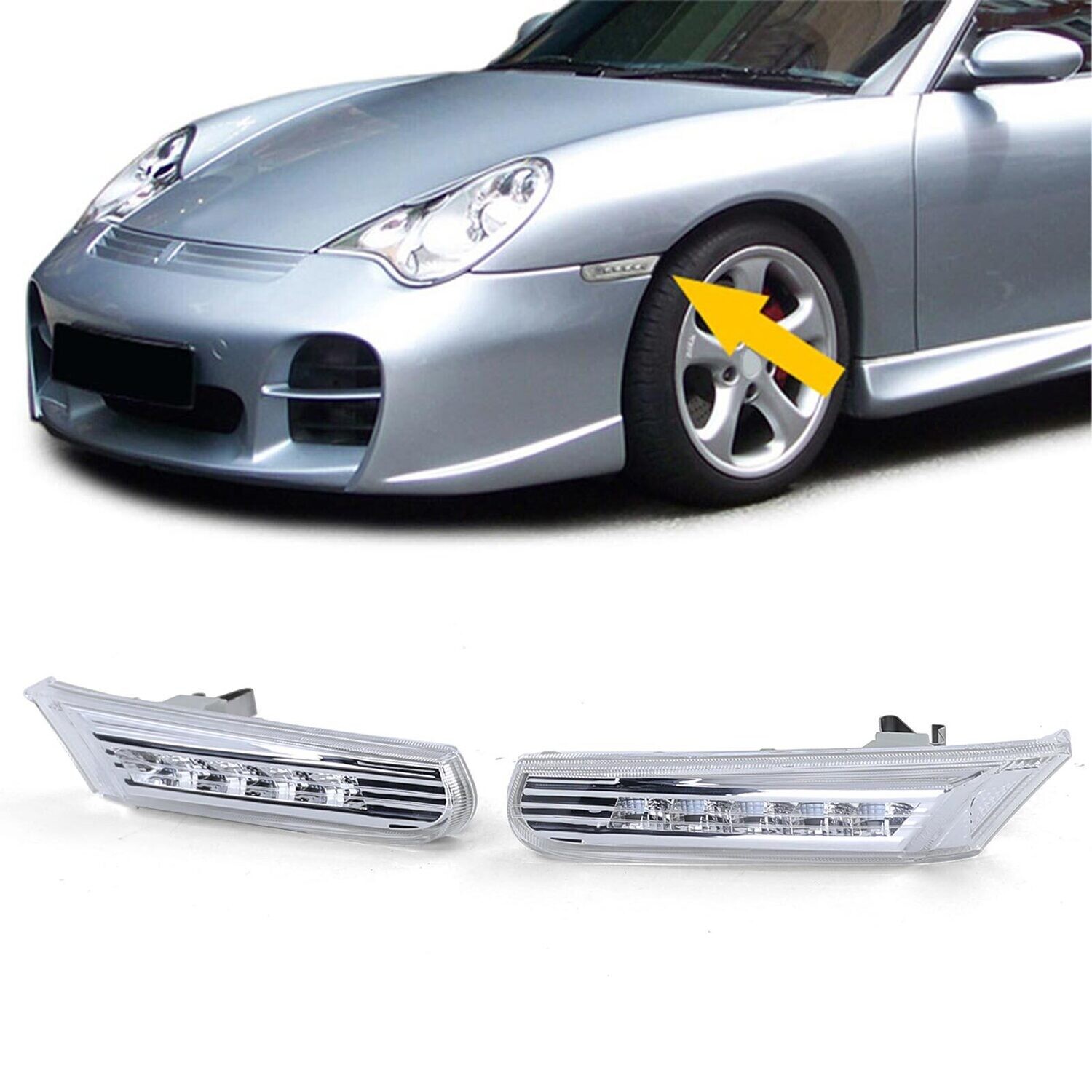 Paire de clignotants LED latéraux avec pour Porsche Boxster 986 + 911 996