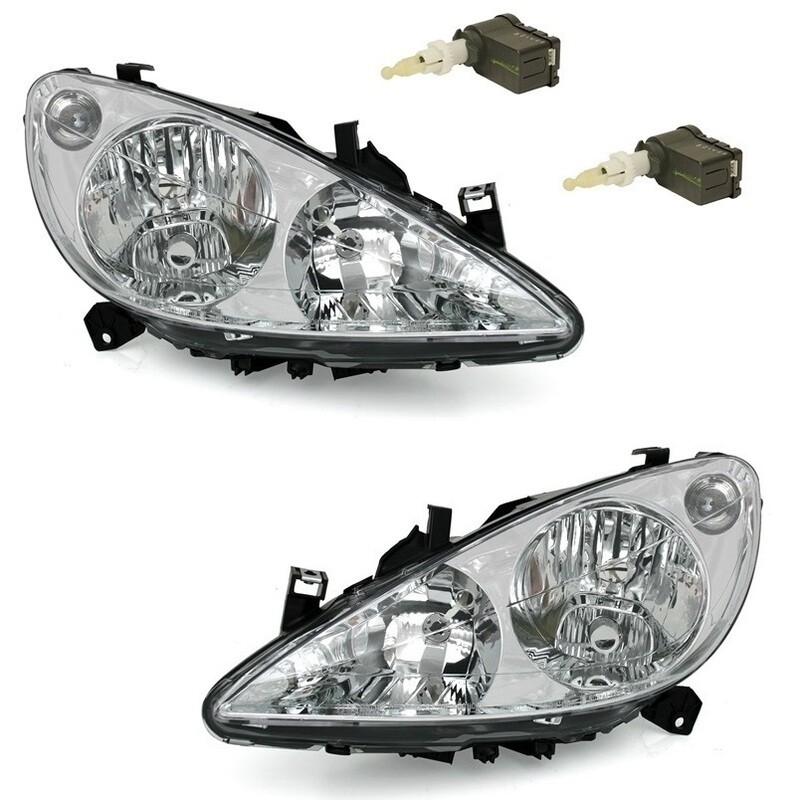 Paire de phares avant pour Peugeot 307 2000 - 2005